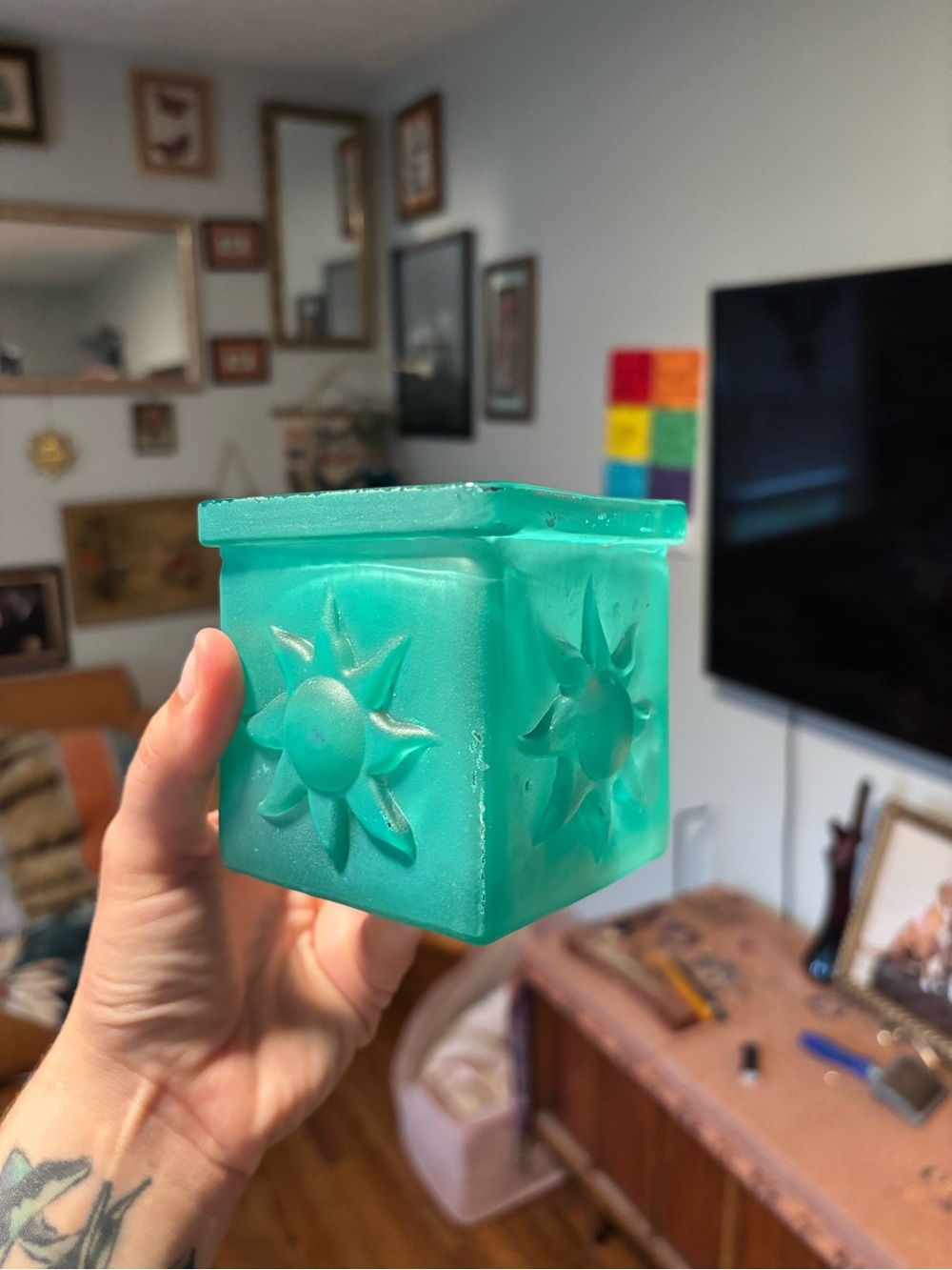 Vintage Celestial Sun Candle Holder